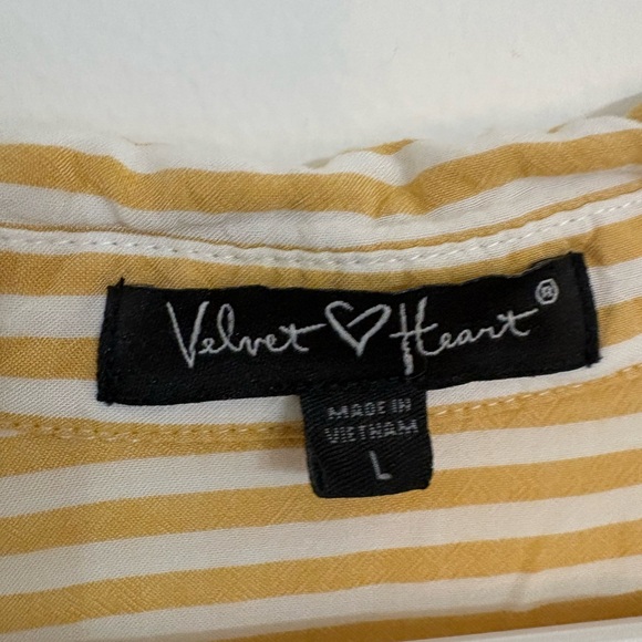 Velvet Heart Mustard Striped Shirt - Picture 3 of 3